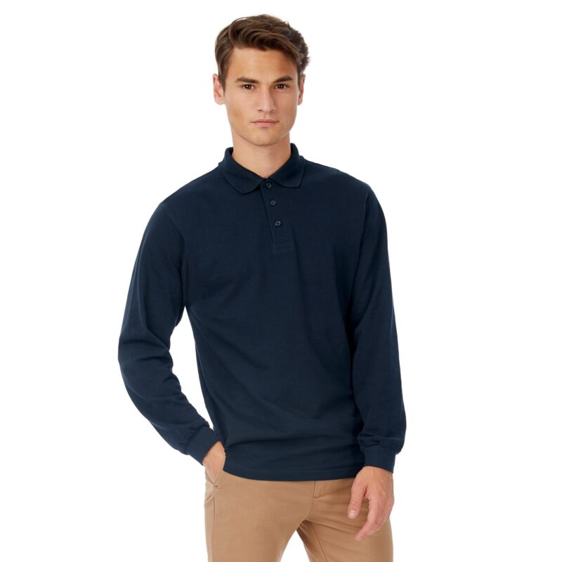 stampopolis.gr | B&C | Polo Shirts | B&C SAFRAN LSL | 001 - White|002 - Black|003 - Navy|004 - Red|610 - Heather Grey|450 - Royal Blue | S|M|L|XL|2XL|3XL